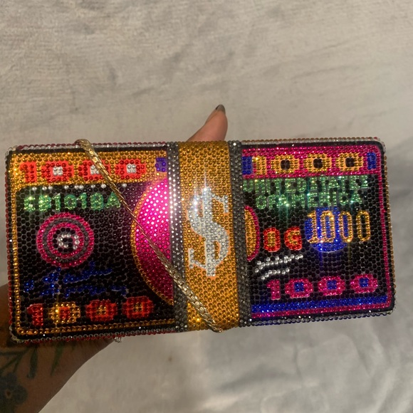 Womens colorful “Swarovski “ clutch - Picture 4 of 7